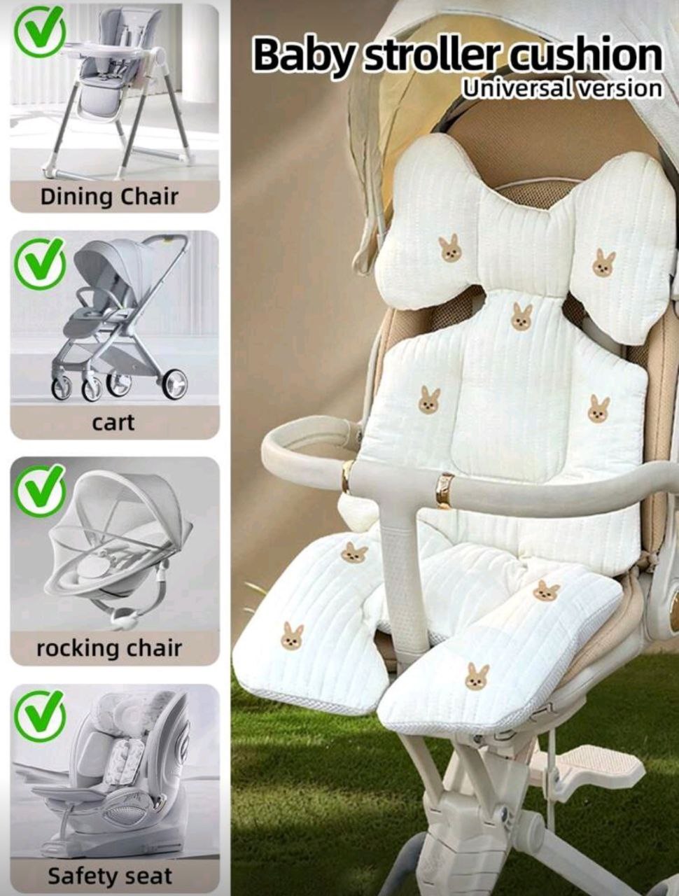 Cojín bordado para cochecito de bebé